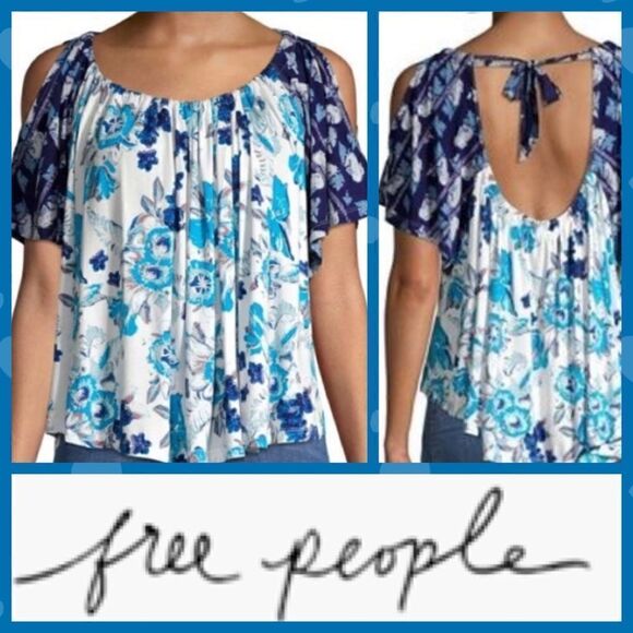 ⭐️NWT MSRP $78 Free People Baja Short Sleeve Print T-Shirt Women's Size Small - Picture 1 of 8